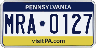 PA license plate MRA0127