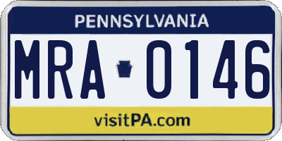 PA license plate MRA0146