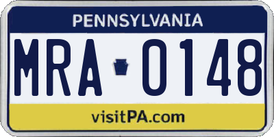 PA license plate MRA0148