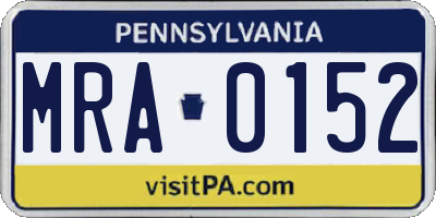 PA license plate MRA0152