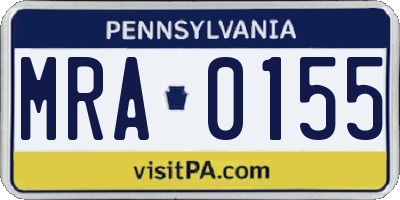 PA license plate MRA0155