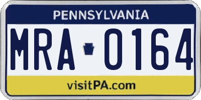 PA license plate MRA0164
