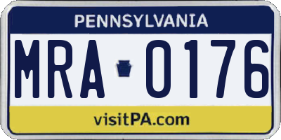 PA license plate MRA0176