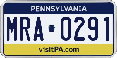PA license plate MRA0291