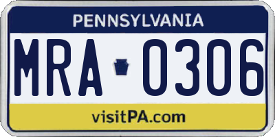 PA license plate MRA0306