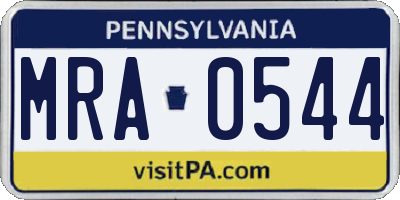 PA license plate MRA0544