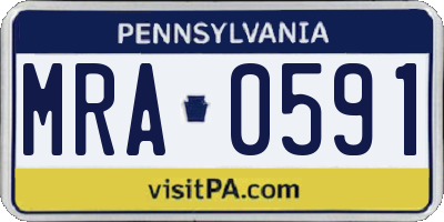 PA license plate MRA0591