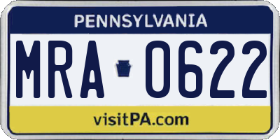 PA license plate MRA0622