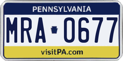 PA license plate MRA0677