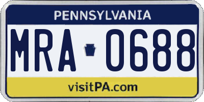 PA license plate MRA0688