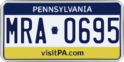 PA license plate MRA0695