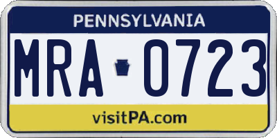 PA license plate MRA0723
