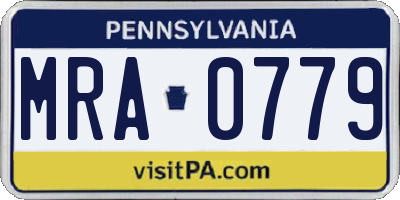 PA license plate MRA0779