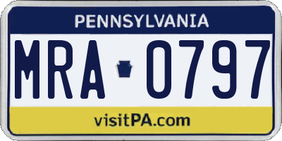 PA license plate MRA0797