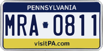PA license plate MRA0811
