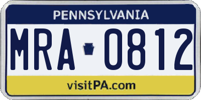 PA license plate MRA0812