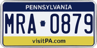 PA license plate MRA0879