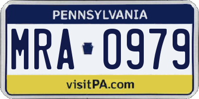 PA license plate MRA0979