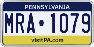 PA license plate MRA1079