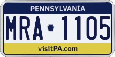 PA license plate MRA1105