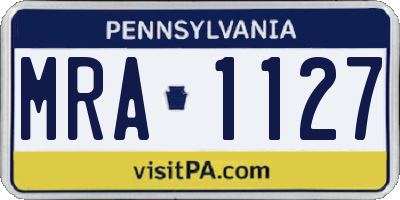 PA license plate MRA1127