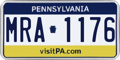 PA license plate MRA1176