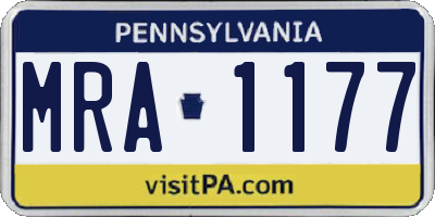 PA license plate MRA1177