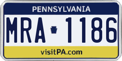 PA license plate MRA1186