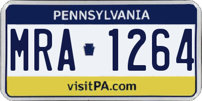 PA license plate MRA1264