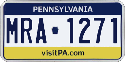 PA license plate MRA1271