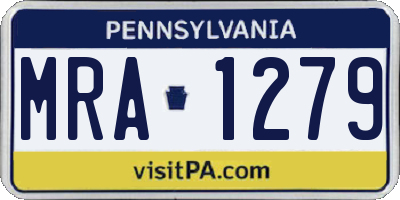 PA license plate MRA1279