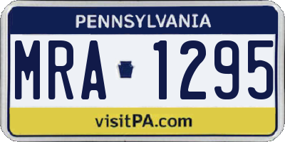 PA license plate MRA1295