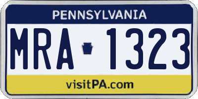 PA license plate MRA1323