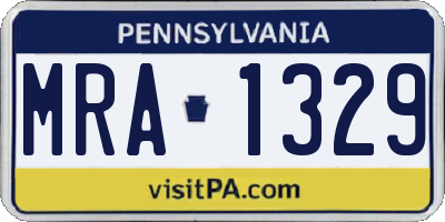 PA license plate MRA1329