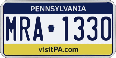 PA license plate MRA1330