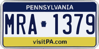 PA license plate MRA1379