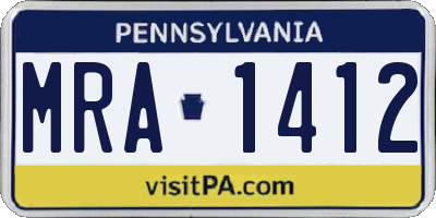 PA license plate MRA1412
