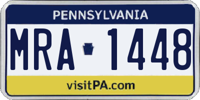 PA license plate MRA1448