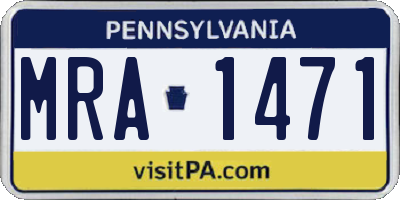 PA license plate MRA1471