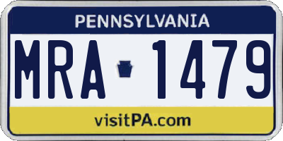 PA license plate MRA1479