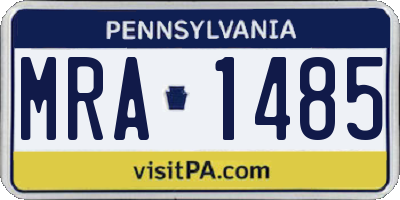 PA license plate MRA1485