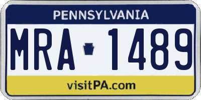 PA license plate MRA1489