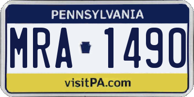 PA license plate MRA1490