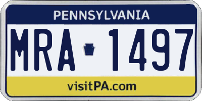 PA license plate MRA1497