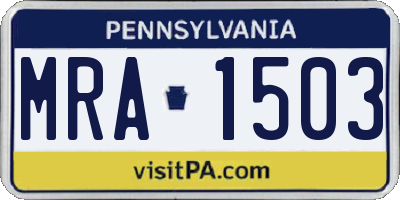 PA license plate MRA1503