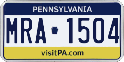PA license plate MRA1504