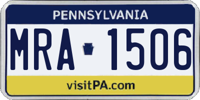 PA license plate MRA1506