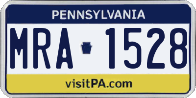 PA license plate MRA1528