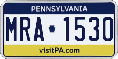 PA license plate MRA1530