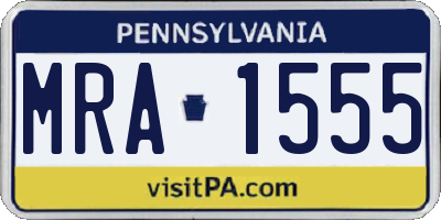 PA license plate MRA1555